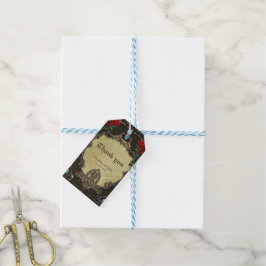 Het lijst heeft een weelderig design cadeaulabel
