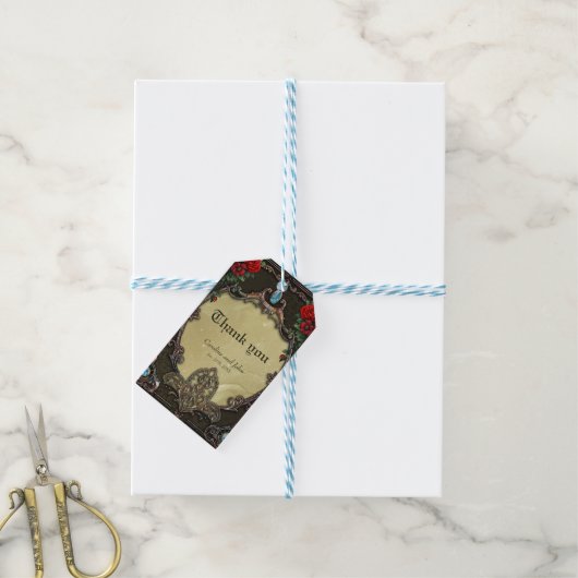 Het lijst heeft een weelderig design cadeaulabel (Met Touw)