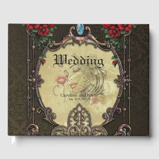 Het lijst heeft een weelderig design gastenboek (Voorkant)