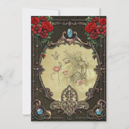 Het lijst heeft een weelderig design kaart (Achterkant)