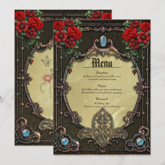 Het lijst heeft een weelderig design menu (Voorkant / Achterkant)