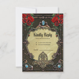Het lijst heeft een weelderig design RSVP kaartje