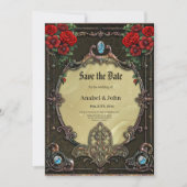 Het lijst heeft een weelderig design save the date (Voorkant)
