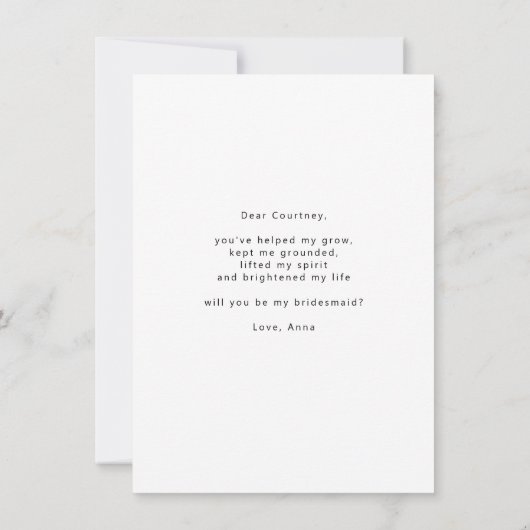 Het Lijst van Arch zal je mijn Bridesman Kaart zij (Achterkant)