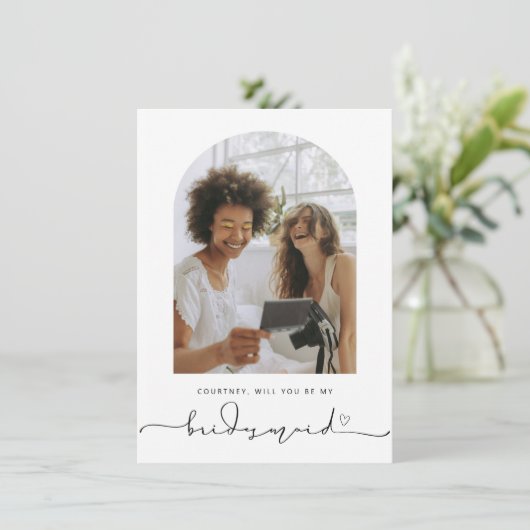 Het Lijst van Arch zal u mijn Bridesmaid- Kaart zi (Staand voorkant)