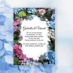 Het Lijst van de Bloemen van Hydrangea Weddenschap Kaart