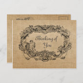 Het Lijst van de Burlap Denking van U Briefkaart (Voorkant / Achterkant)