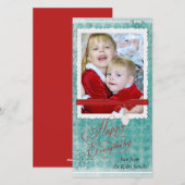 Het lijst van de de sneeuwvlokfoto van Kerstmis Feestdagenkaart (Voorkant / Achterkant)