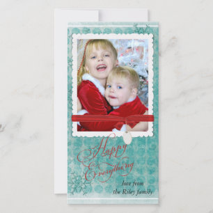 Het lijst van de de sneeuwvlokfoto van Kerstmis Feestdagenkaart