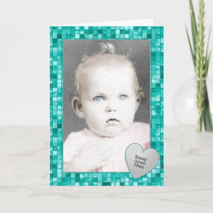 Het Lijst van de foto - het Blauwgroen Decoratieve Kaart