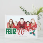 Het Lijst van de Foto van Navidad van Feliz Feestdagenkaart (Staand voorkant)
