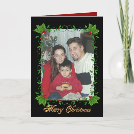 Het lijst van de het wenskaarthulst van Kerstmis Feestdagen Kaart (Voorkant)