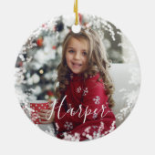 Het Lijst van de sneeuw minimumaantal Twee Manuscr Keramisch Ornament (Achterkant)