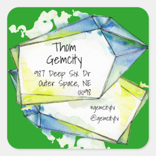 Het Lijst van Gem van het kristal voor de Persoonl Vierkante Sticker