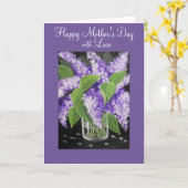 Het lila bloemenwenskaart van het Moederdag Kaart (Gele Bloem)