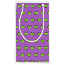 Het Lila en Groene Patroon van het Hart van de kla Klein Cadeauzakje