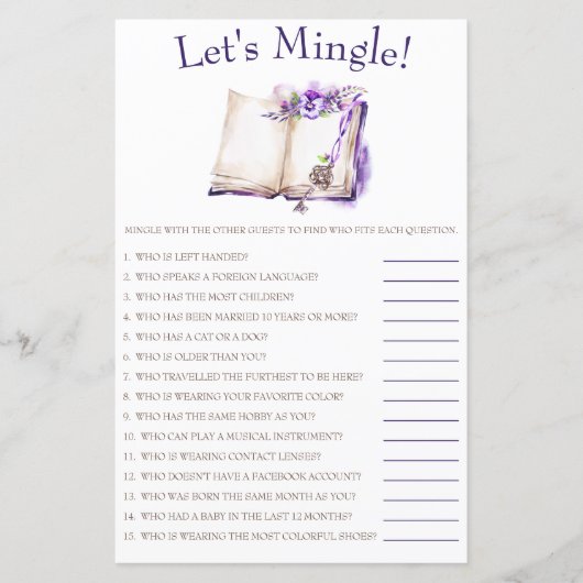 Het lila Nieuwe Hoofdstuk begint Laten we Mingle!  (Voorkant)