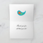 Het Limoen Groen Modern Paisley van de lavendel Bedankkaart (Binnen)