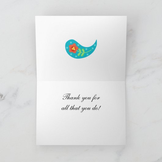 Het Limoen Groen Modern Paisley van de lavendel Bedankkaart (Binnen)