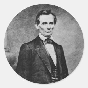 Het Lincoln Cooper Union Portret ~ 1860 Ronde Sticker