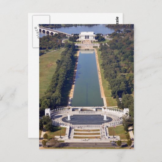 Het Lincoln Memorial en het Tweede Wereldoorlog Me Briefkaart (Voorkant / Achterkant)