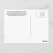 Het Lincoln Memorial en het Tweede Wereldoorlog Me Briefkaart (Achterkant)