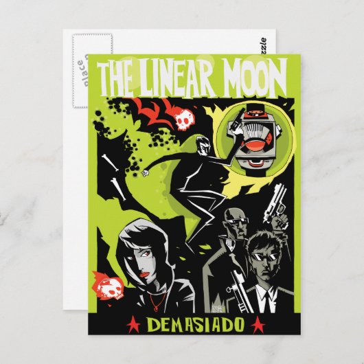 Het lineaire Briefkaart van de Maan (Voorkant / Achterkant)