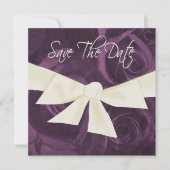 Het lint in Rozen sparen de Datum Save The Date (Voorkant)