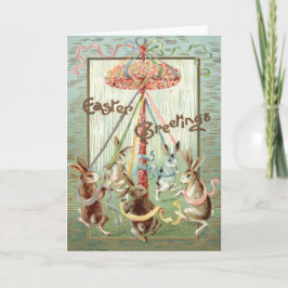 Het Lint van de Dans van Maypole van de paashaas Feestdagen Kaart