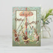 Het Lint van de Dans van Maypole van de paashaas Feestdagenkaart (Staand voorkant)