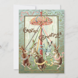 Het Lint van de Dans van Maypole van de paashaas Feestdagenkaart
