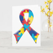 Het Lint van de Voorlichting van het autisme A4 Kaart (Gele Bloem)