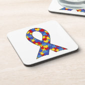 Het Lint van de Voorlichting van het autisme Bier Onderzetter (Linkerzijde)