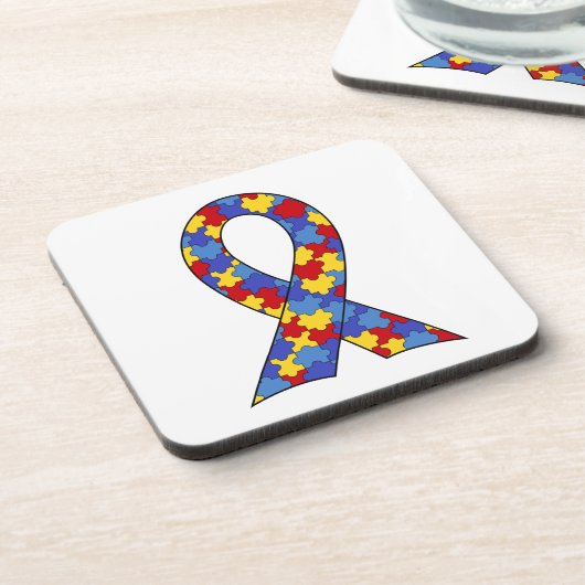 Het Lint van de Voorlichting van het autisme Bier Onderzetter (Linkerzijde)