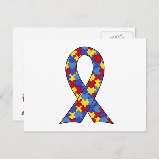 Het Lint van de Voorlichting van het autisme Briefkaart (Voorkant / Achterkant)