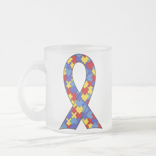 Het Lint van de Voorlichting van het autisme Matglas Koffiemok (Links)