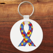 Het Lint van de Voorlichting van het autisme Sleutelhanger (Voorkant)