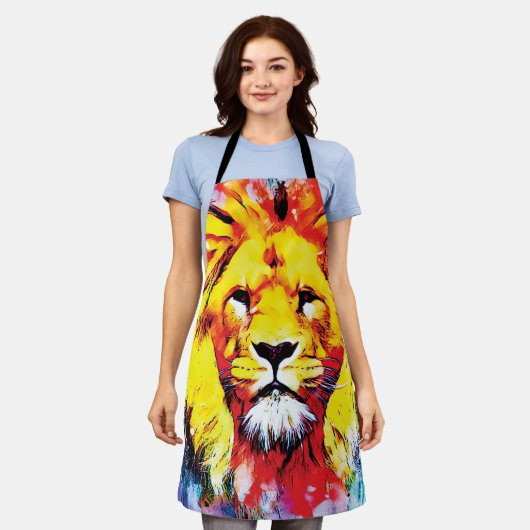 Het Lion Face  Schort (Gedragen)