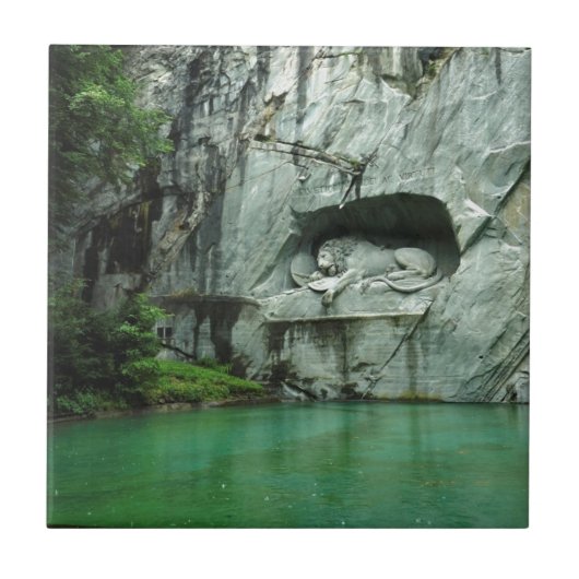Het Lion Monument in Lucerne Tegeltje (Voorkant)
