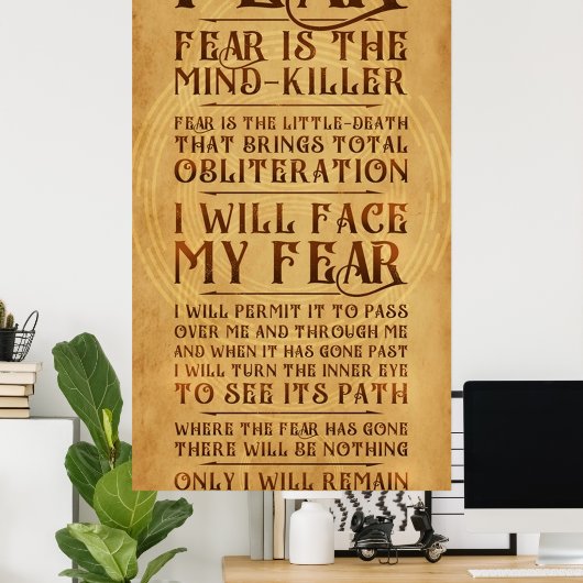 Het litanie tegen angst v2 poster (Thuiskantoor)