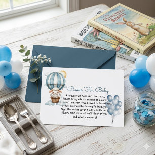 Het Little Lamb Hot Air Balloon Baby Shower Boek Informatiekaartje
