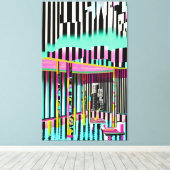 Het loggen van de New Wave-wateren in stadsontwerp Canvas Afdruk (Insitu (Houten vloer))