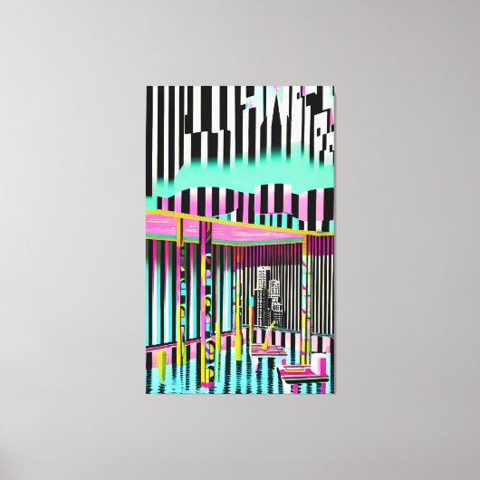 Het loggen van de New Wave-wateren in stadsontwerp Canvas Afdruk (Voorkant)