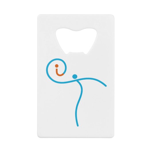 het Logo 01, Cyaan/Rood Creditkaart Flessenopener (Voorkant)