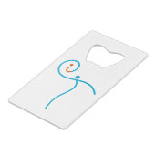 het Logo 01, Cyaan/Rood Creditkaart Flessenopener (Achterkant Gekanteld)