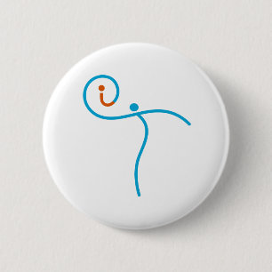 het Logo 01, Cyaan/Rood Ronde Button 5,7 Cm