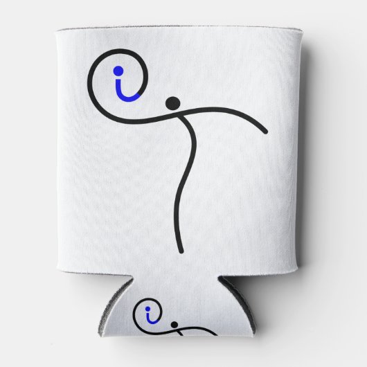 het Logo, 01 zwart/blauw. Blikjeskoeler (Voorkant)