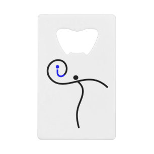 het Logo, 01 zwart/blauw. Creditkaart Flessenopener