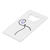 het Logo, 01 zwart/blauw. Creditkaart Flessenopener (Voorkant Gekanteld)