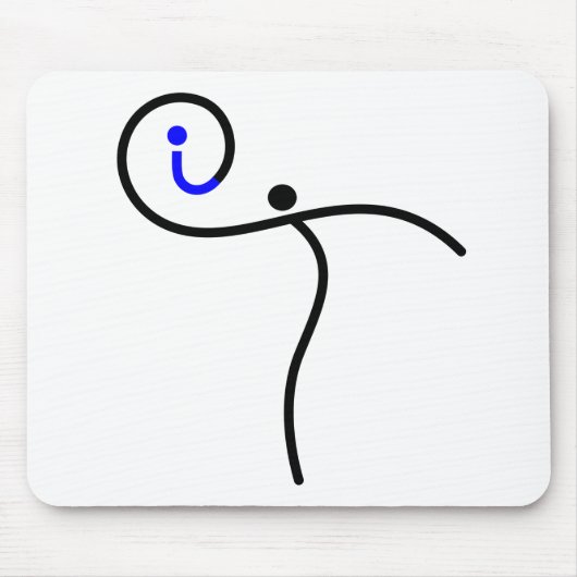 het Logo, 01 zwart/blauw. Muismat (Voorkant)